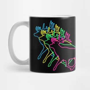 Deer 80s Neon Mug